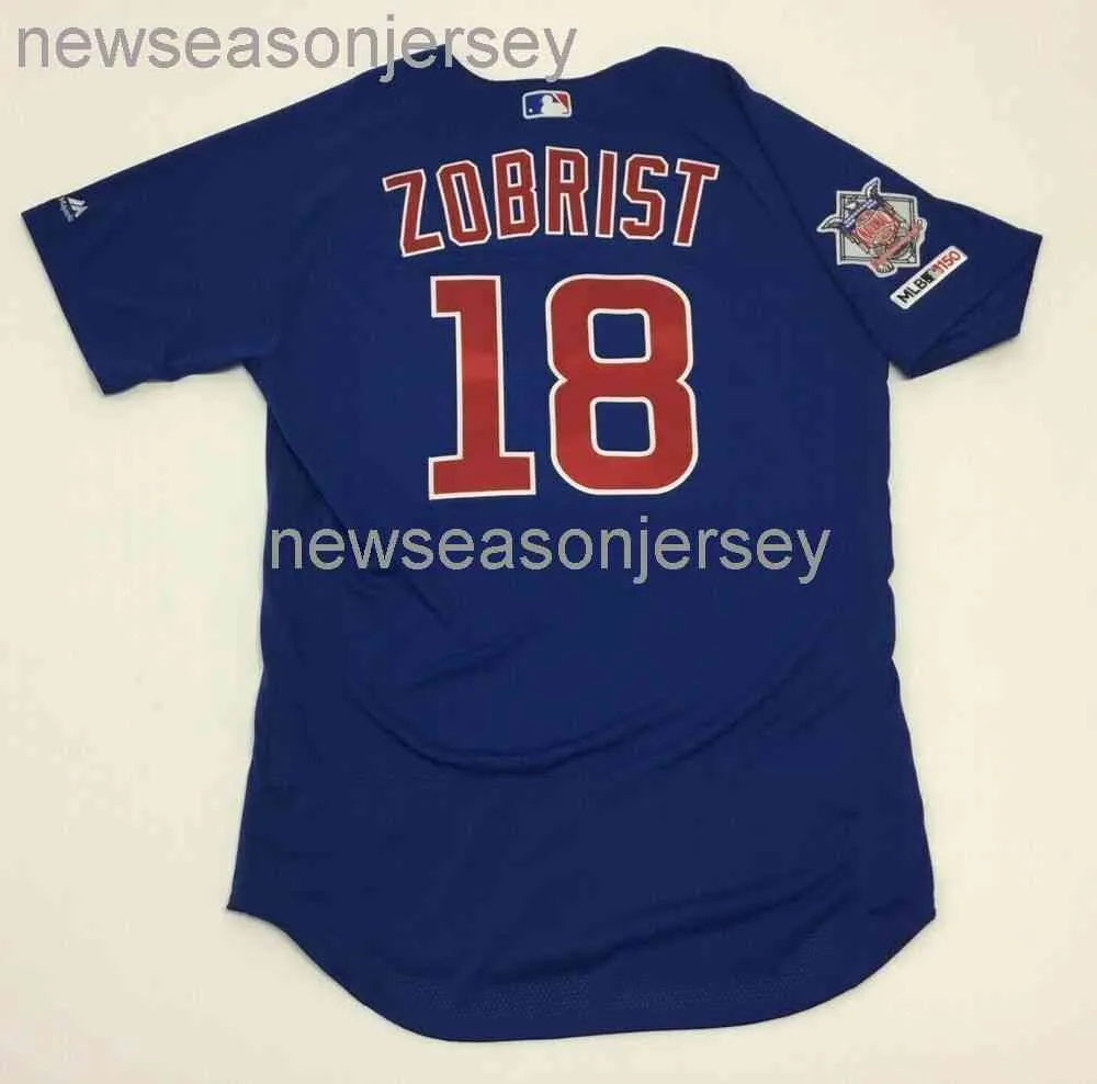 Cousu Ben Zobrist 2019 maillot bleu 150 Patch hologramme hommes femmes jeunesse rétro maillot de Baseball XS-5XL 6XL