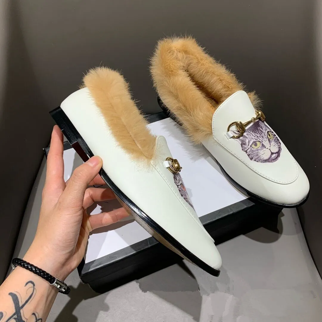 Furry slip on sale on loafers