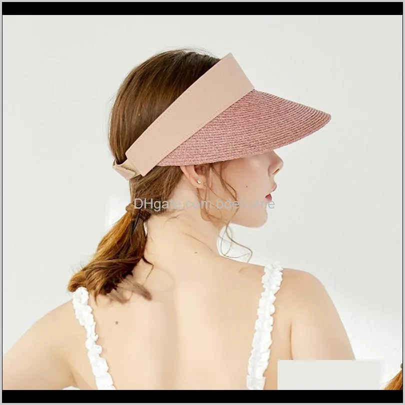 Wide Brim Hats Caps Hats, Scarves & Gloves Fashion Aessories Drop Delivery 2021 Woman Pure Hand Woven Lafite St Folded Sun Seaside Holiday Be