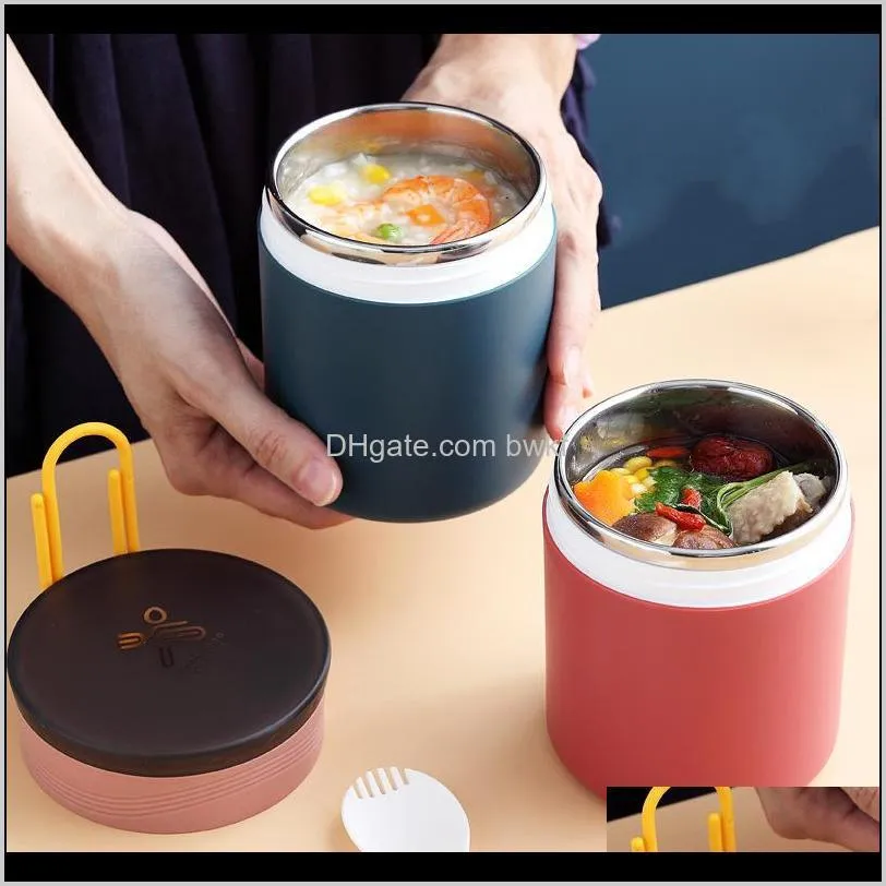 creative ins stainless steel containers food thermos insulated soup vacuum flasks leakproof lunchbox thermos for kids breakfast 201204