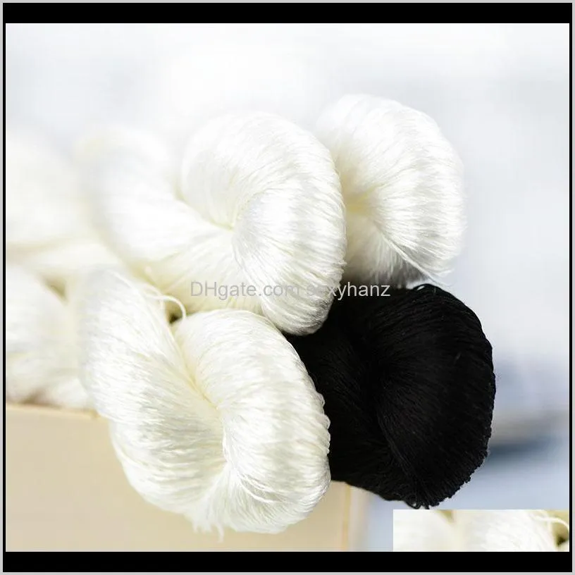 1pcs/400m silk embroidery thread / 100% silk thread /hand embroidery embroider cross stitch/black/white/4 pure colors1