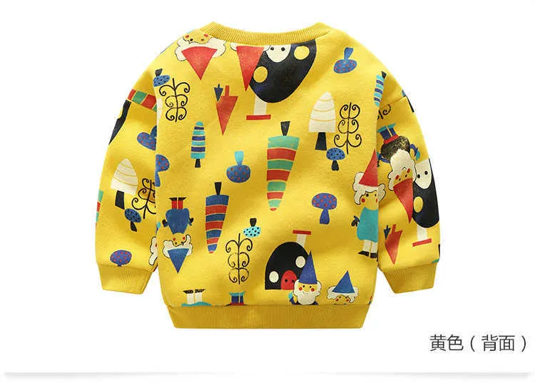  Autumn Winter Warm 2-10 Years Old Children Chirstmas Gift Long Sleeve Cartoon Print School Baby Kids Girl Fleece Sweatshirt (11)