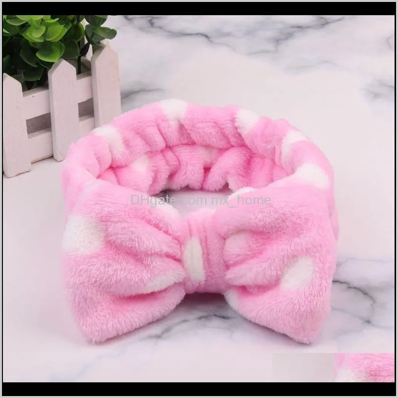 fashion dot striped elastic bowknots headbands women girls makeup washing face hairbands bows turband hair accessories head wrap