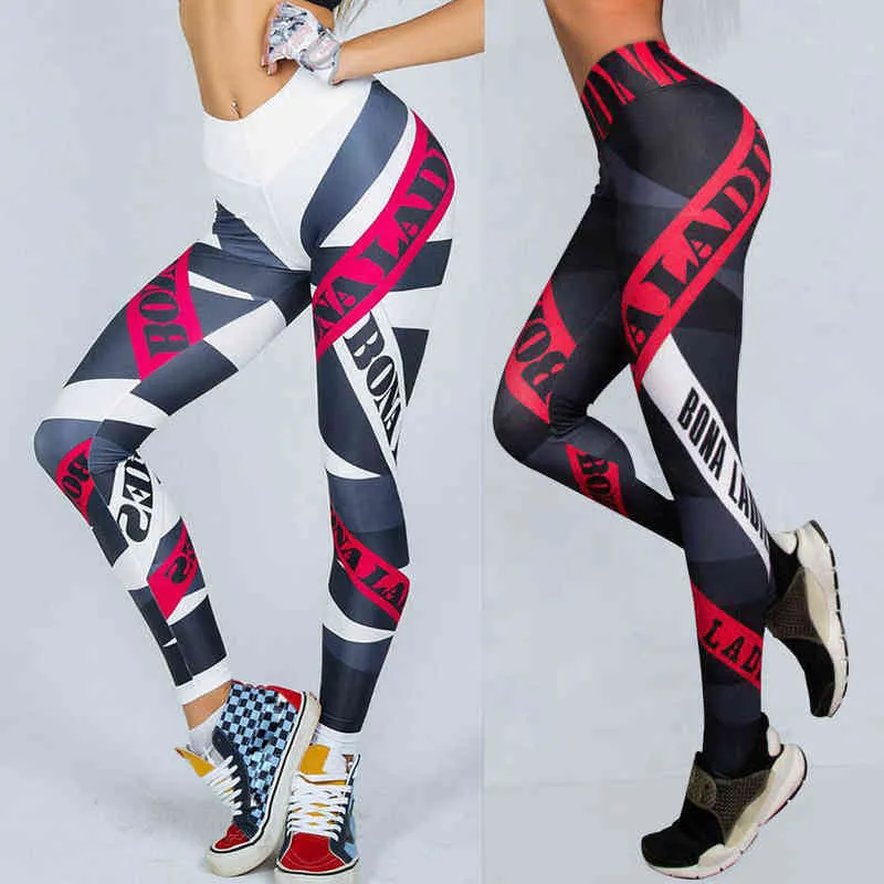 Ropa de mujer mallas estampadas sin costuras mujer gimnasio Fitness correr yoga pantalones de chándal licras deportiva de mujer H1221