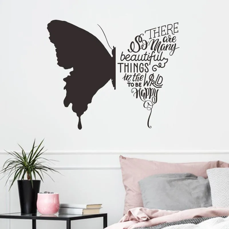 Wall Stickers European And American Retro English Butterfly DIY Art Bedroom Home Decoration