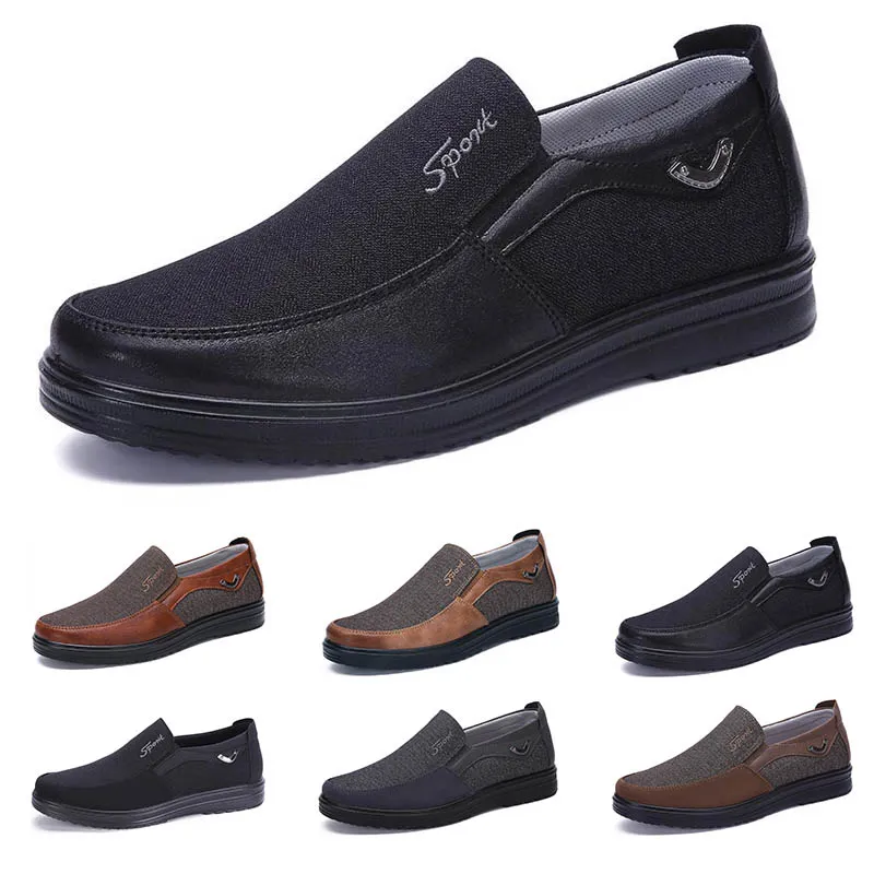 trend Business style mens shoes comfortable lightweight breathable black deep brown dark navy grey bronze soft flats bottoms split men casual sneakers 38-44