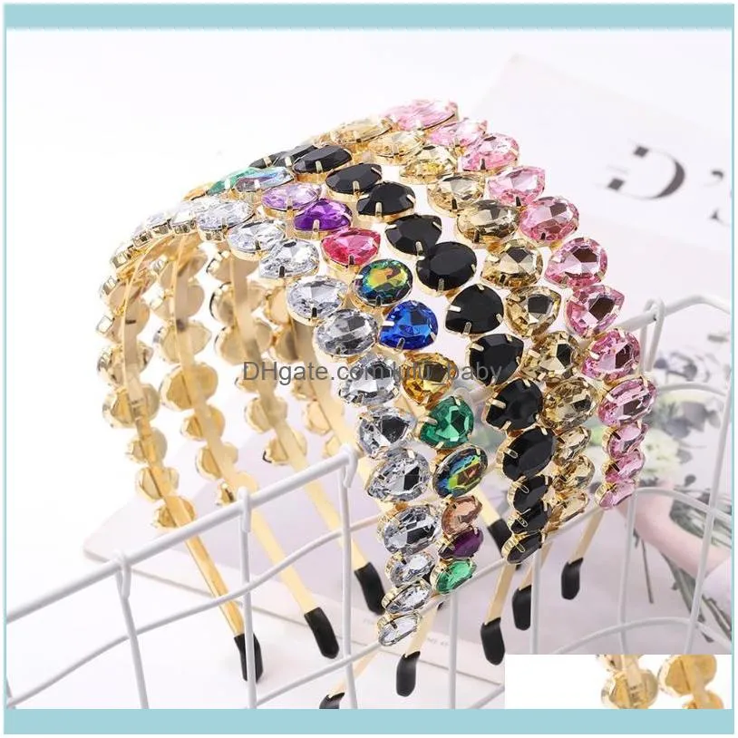 Girlgo Brand Fashion Fine Side Hairband For Women 2021 Trend Hair Accessories Super Flash Large Crystal Headbands Gift Clips &