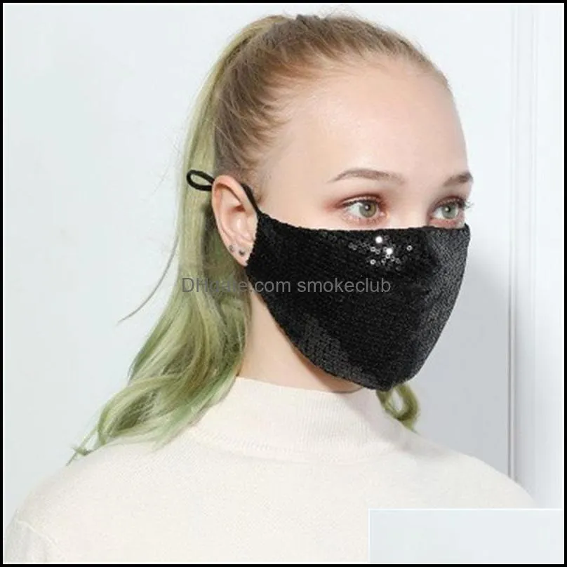 Hot Sale Sequin Respirators Respirable Unisex Color Face Mouth Masks Keep Warm Reuse Popular Sell 6 5hy H1