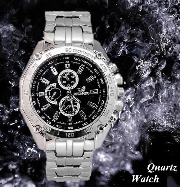 Nouveau Rosra Marque Hommes Montres Argent En Acier Inoxydable Montre-Bracelet Mâle Classique Montres Hommes Bleu Horloge Relogio Masculino Relojes Saat H1012