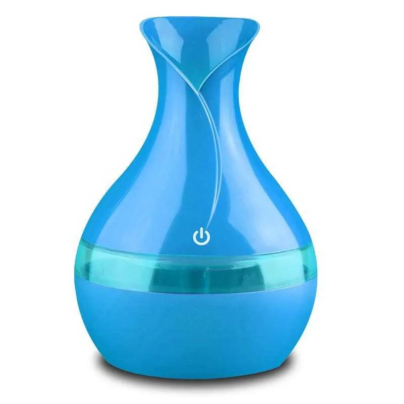 Humidifiers 300ML USB Aroma Diffuser Mini Vase Shape Air Humidifier Ultrasonic Atomizer Aromatherapy Essential Oil Led Lights