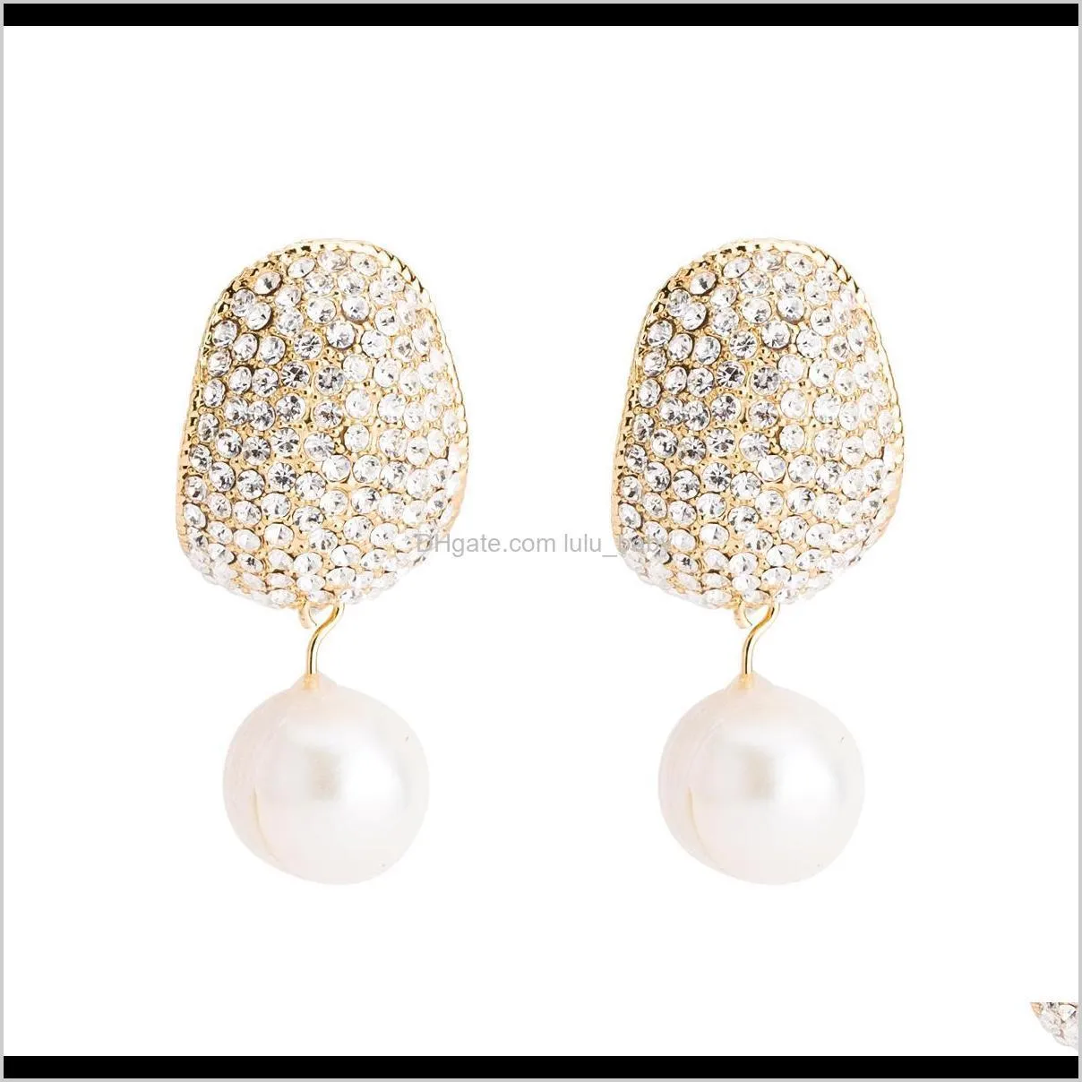 exquisite full diamond pearl earrings new alloy simple earring bohemia