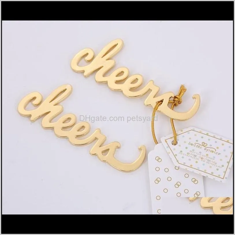 cheers shaped pure color openers kirsite plated gold beer bottle opener kitchen necessary high quality 1 8tb j2