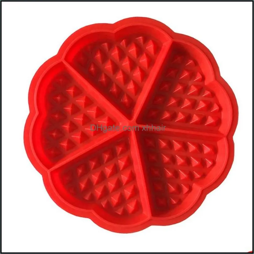Creative Flower Type Practical High Quality Waffle Silicone Mould Heat-resistant Kids DIY Cake Biscuit Kitchen Baking Tools Moulds