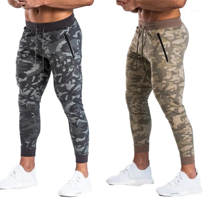 Pantalon de jogging camouflage pour hommes, taille longue avec cordon de serrage élastique, avec poches latérales zippées, pour le quotidien et l'exercice, 20211