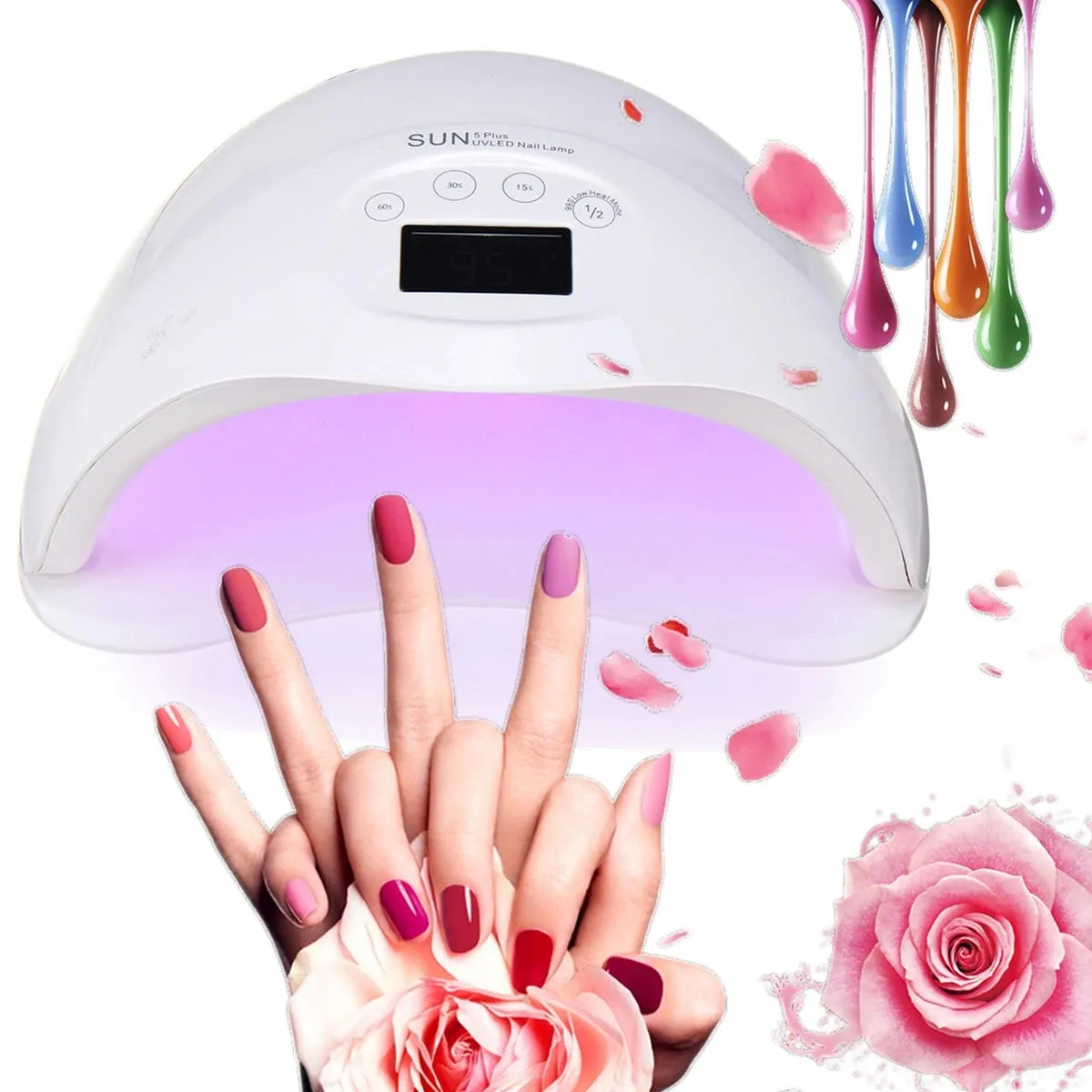 48W 28 LED Professionele LED UV Nail Art Light Gel Polish Machine Droger Lamp - 110V US Plug