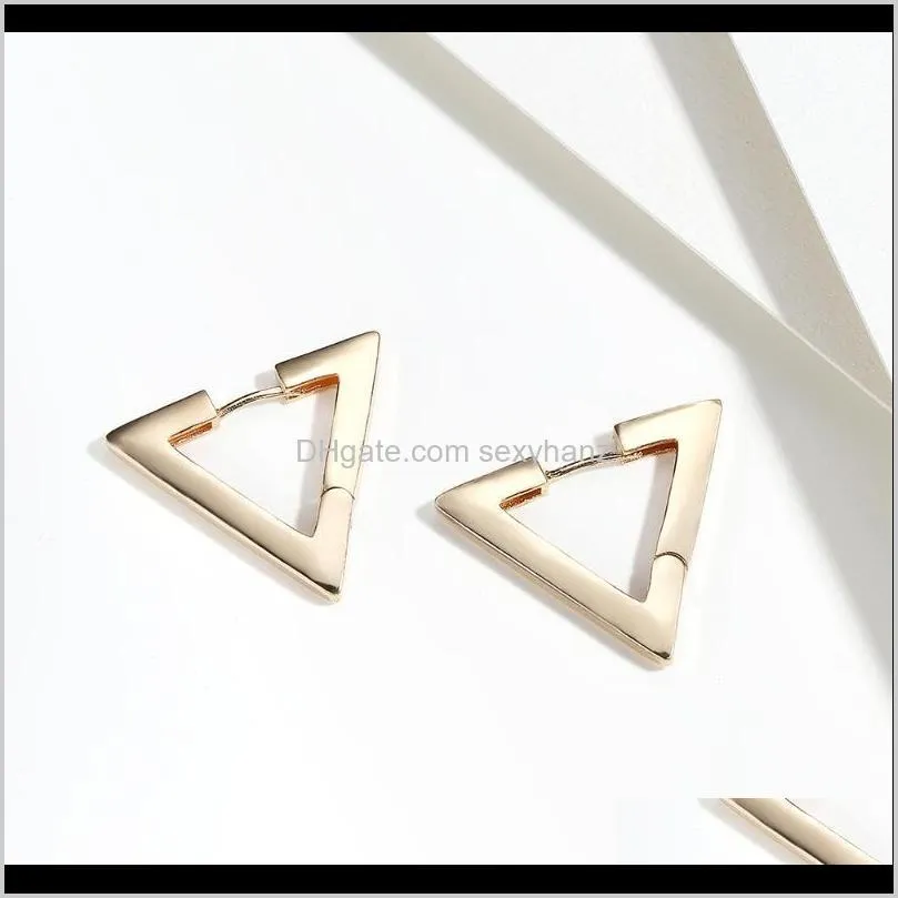 minimalist star rectangle triangle geometric hoop earrings for women gold color copper love heart hexagon earrings female 2020