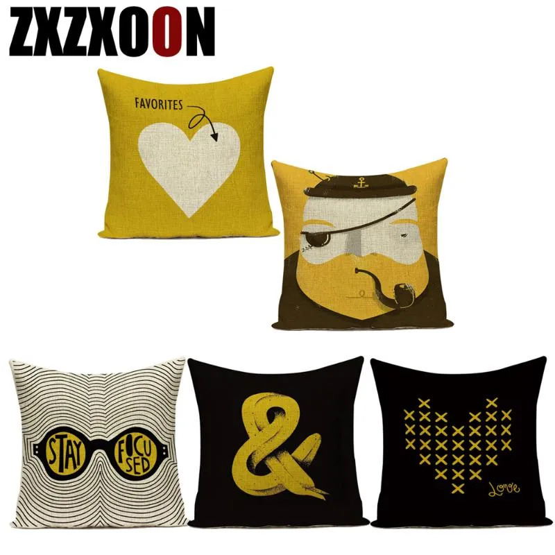 Cushion/Decorative Pillow Decorative Throw Pillows Case Banana Letter Animals Birds Polyester Yellow Geometric Sofa Home Living Room