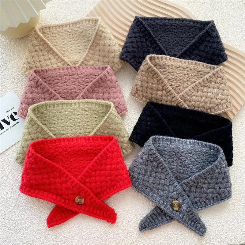 Bow Ties Student Winter Scarf For Women Knitted Fake Collars Gilrs Shirt Detachable Lapel Choker Necklace False CollarBow