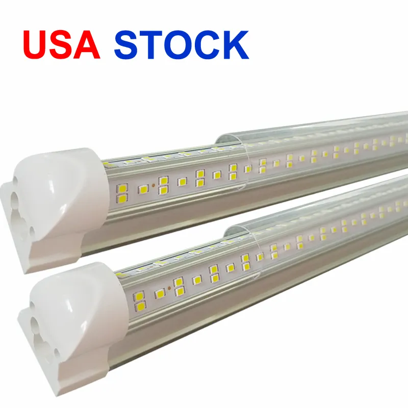 미국 8 피트 LED 튜브 라이트 숍 144w 따뜻한 화이트 1200mm 4ft SMD2835 슈퍼 밝은 LED 형광 전구 AC85-265V 튜브 110V