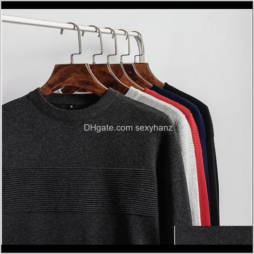 mrmt 2020 brand new autumn men`s tshirt sweater knitting shirt fashion t-shirt for male round-collar pullover pure color qyljef