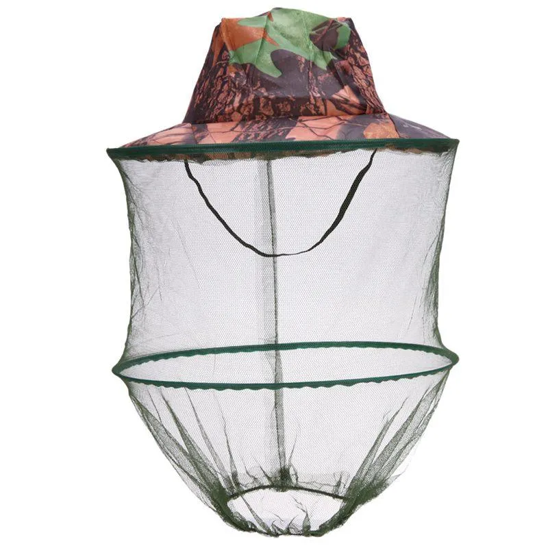Cappelli da esterno Cappello da pesca mimetico Apicoltura Insetti Zanzariera Prevenzione Cap Mesh Parasole Collo solitario Copricapo
