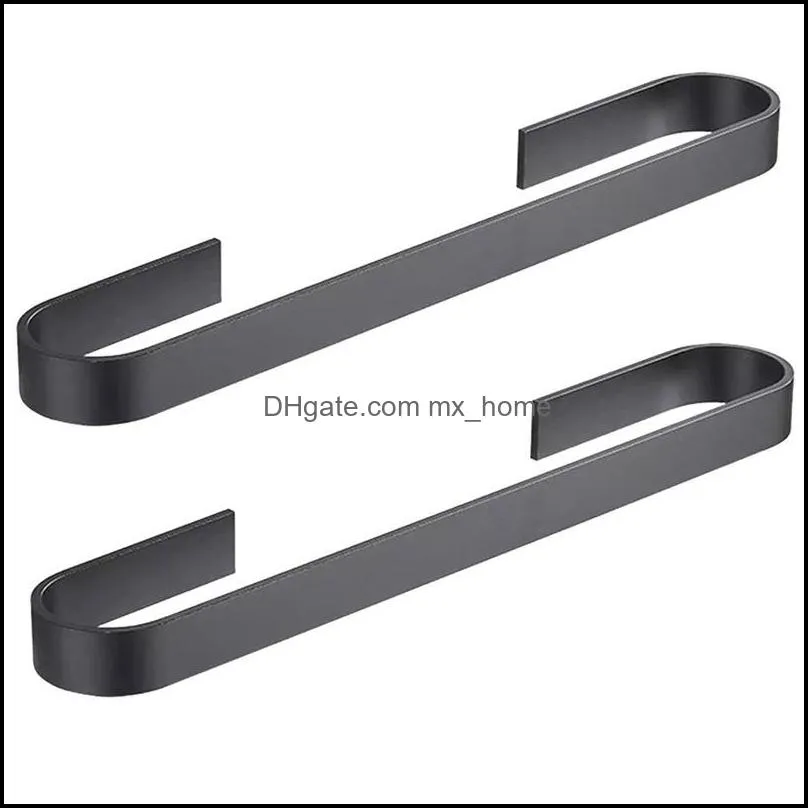 2Pcs Towel Rail Rack Towel Holder Bathroom Towels Rack Hanger Space Aluminum Wall Hanging Bar Storage Shelf