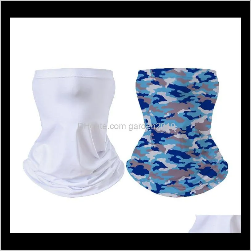 white sublimation bandanas polyester heat transfer printing headscarf sports riding face mask tube neck face headscarves magic bib