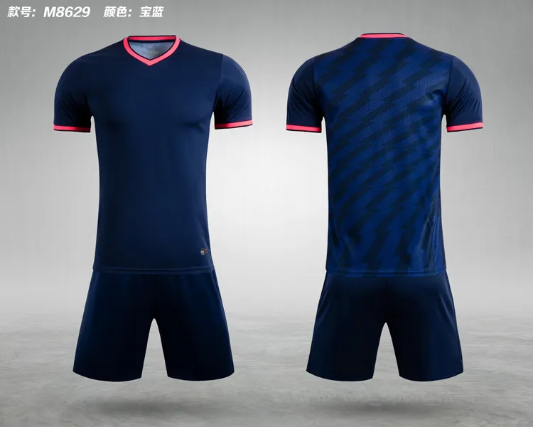 Maillot de Football Kits de Football Couleur Bleu Blanc Noir Rouge 258562401