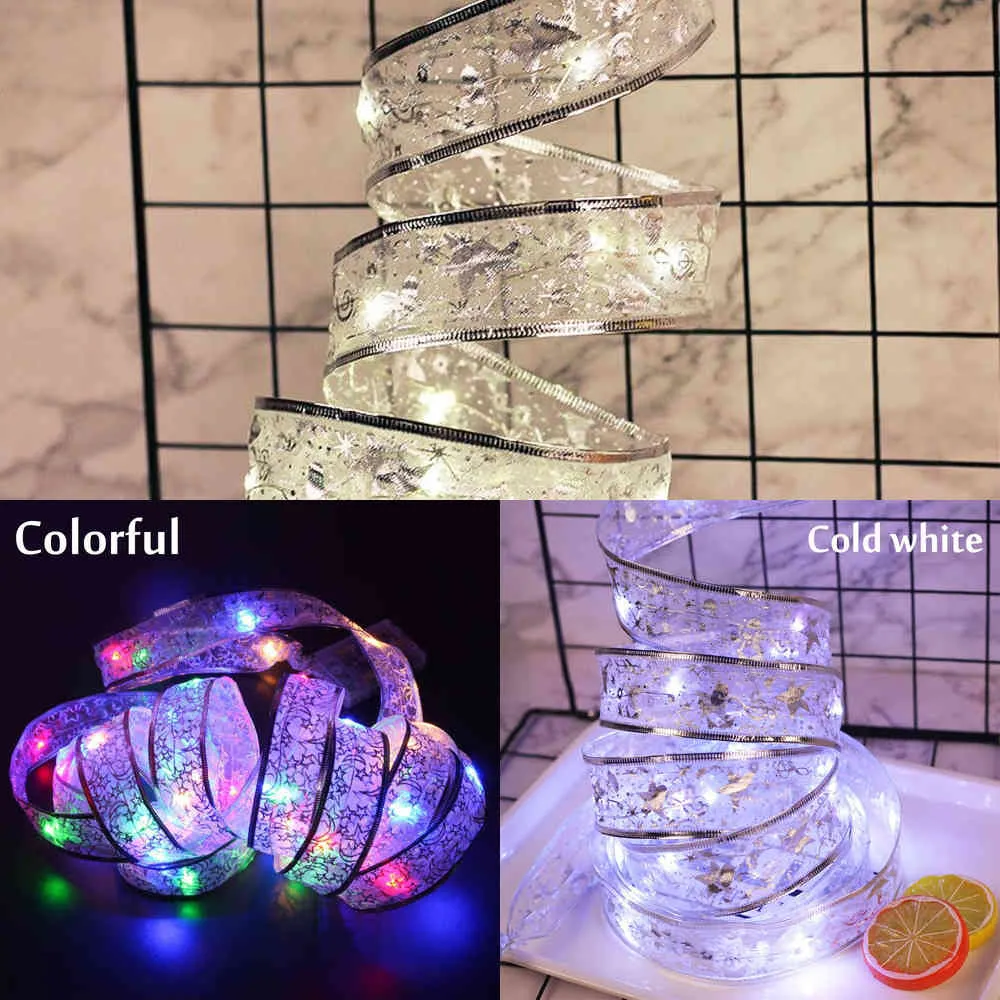 Lanterne de Noël Guirlande Lumineuse 4m 40led Rideau Cadeau Glaçon LED Décoration De Fête De Vacances Y0720