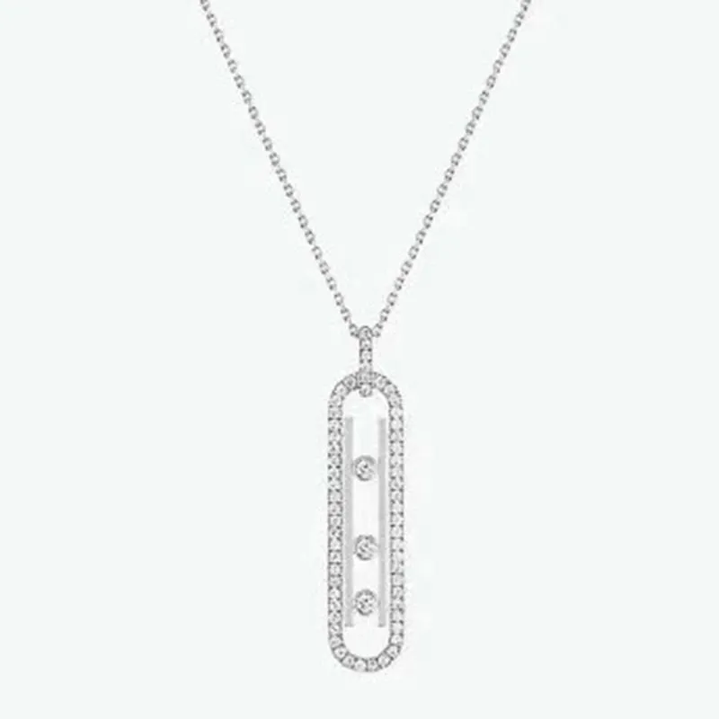 Chains Classic 925 Sterling Silver Lady Necklace Full Of Diamonds European And American Fashion Simple Exquisite Gift