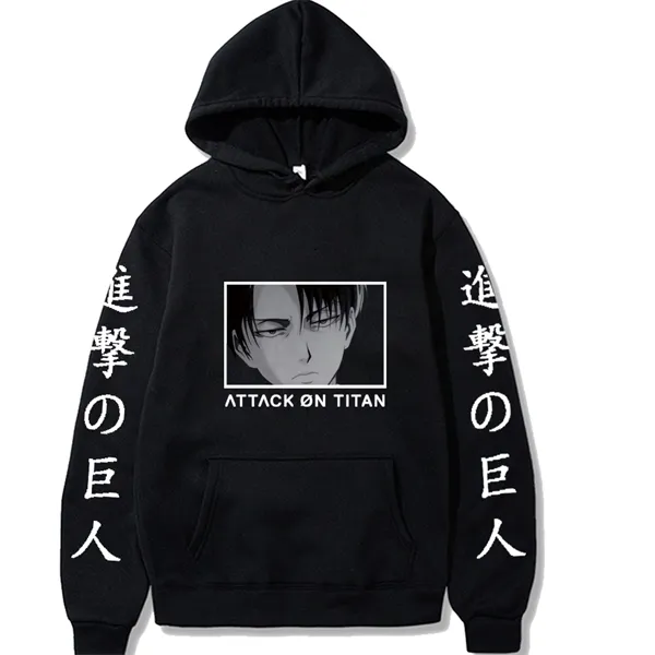 Anime Attack on Titan Hoodies Cartoon Ackerman Imprimé Pulls Tops Manches Longues Col V Printemps Automne Vêtements Cartoon hoodies Y0809