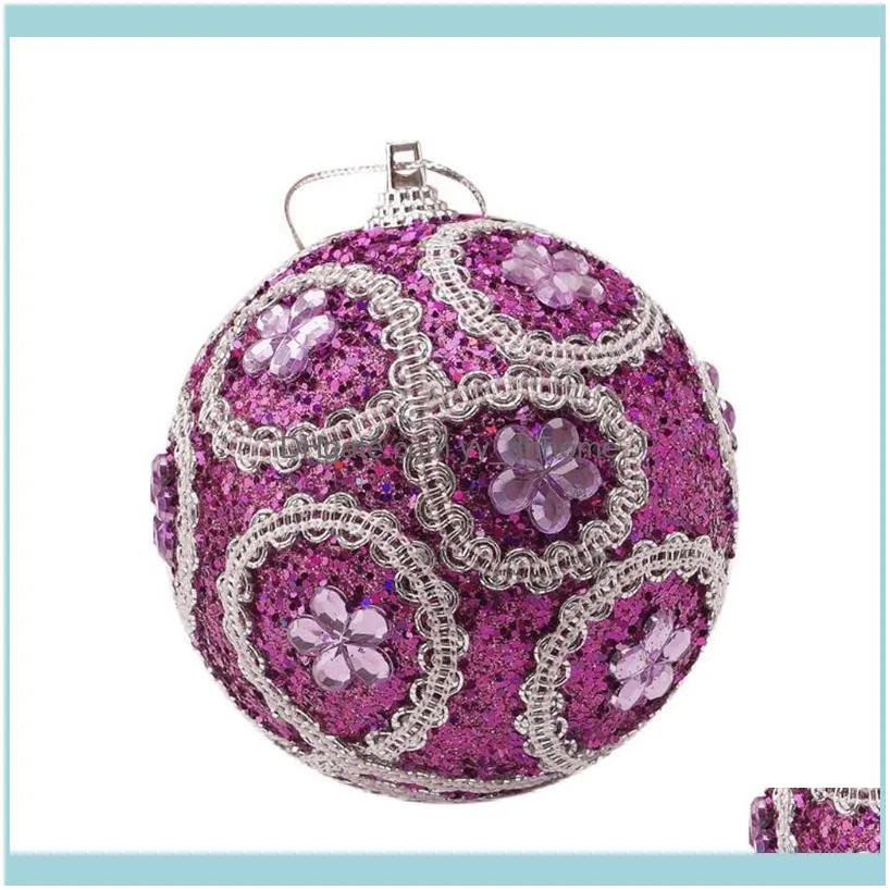 8cm Christmas Gifts Christmas Rhinestone Glitter Baubles Ball Xmas Tree Ornament Decoration Decorations For Home Natal1