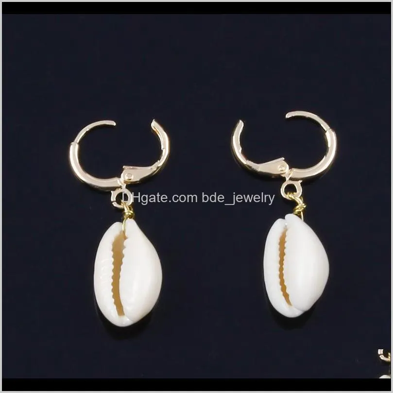 sjcho-44 geometric circle natural shell earrings classic summer beach seashell earrings for women femme wholesale