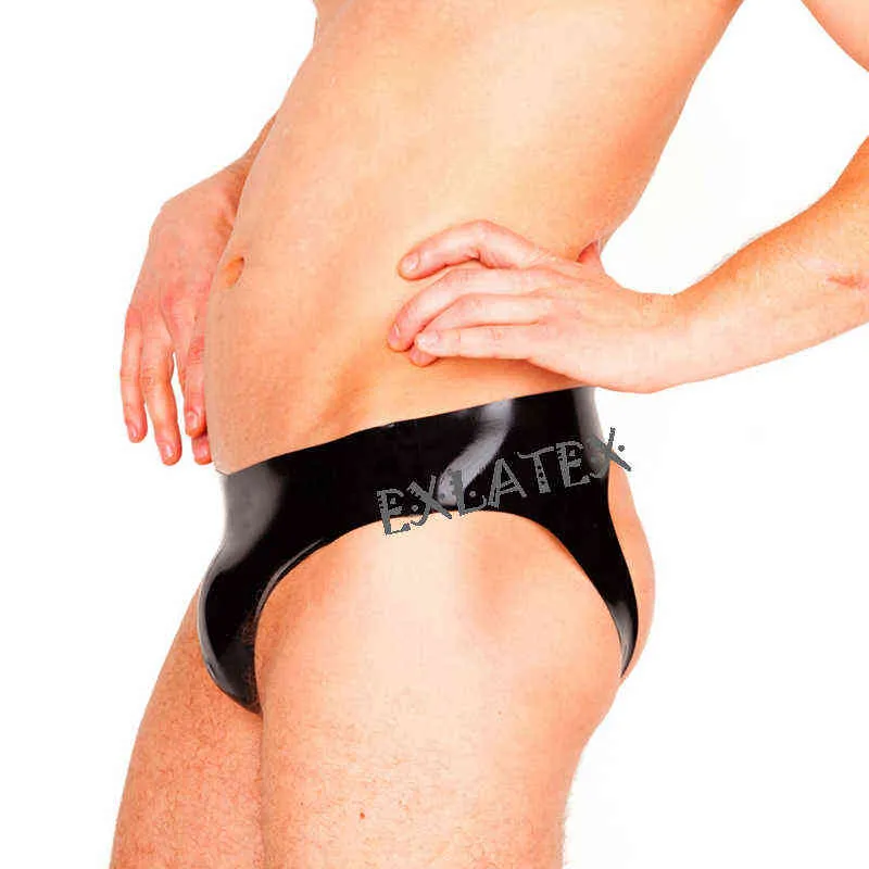 Latex Panties Men briefs with Open Behind Erotic Underwear Underpants Latex Rubber Sexy Lingerie (2)