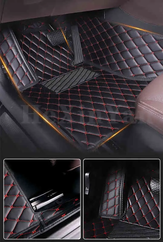 Tapis de sol en cuir pour voiture, tapis de sol automatique