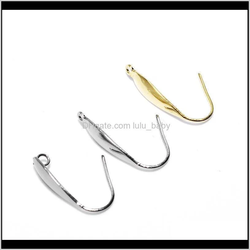 100pcs/lot Silver Gold Color Stainless steel Ear Clasps Earring hook for jewelry making Earring Accessories