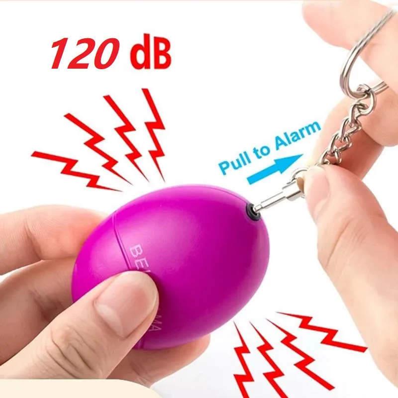 120db Yumurta Şekli Kendini Savunma Alarm Anahtarlık Kız Kadınlar Uyarı Korumak Kişisel Güvenlik Alarmları Sistemi Toptan Fiyat