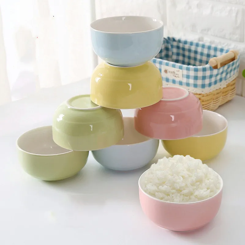 Maison en céramique mangeant du riz japonais 4 ensembles petit bol à soupe en porcelaine en céramique