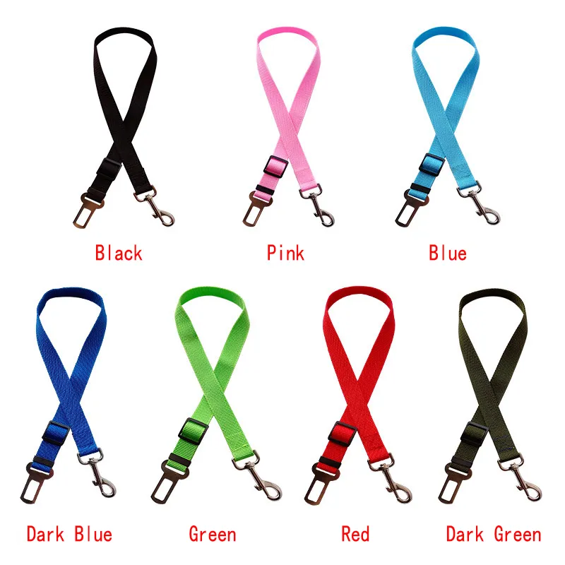 Adjustable Pet Dog Cat Seat Belt Safety Strap Collars Vehicle Tether Car Harness