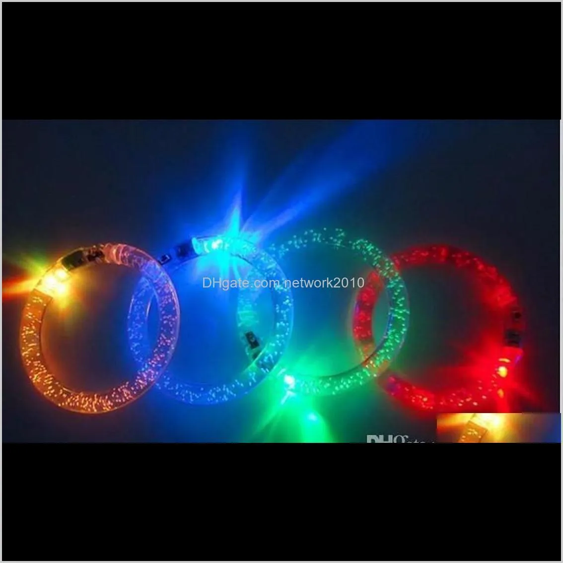 led glitter bracelet bandgle led crystal gradient color hand ring acrylic glow flash light sticks party dance xmas supplies toys