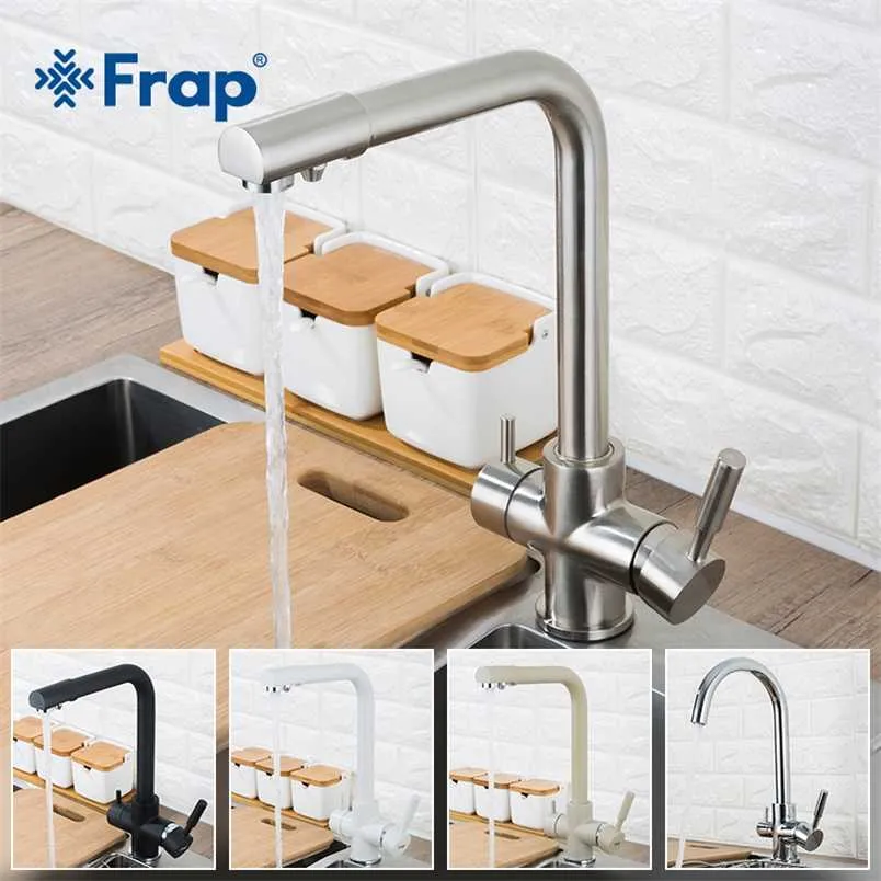 Frap Kitchen Faucets Rubinetto miscelatore montato sul ponte Rotazione di 360 gradi con purificazione dell'acqua Caratteristiche Miscelatore Gru per cucina F4352 211108