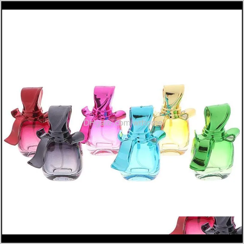 15ml glass empty perfume bottles spray atomizer refillable bottle scent case makeup tool 6 colors storage & jars