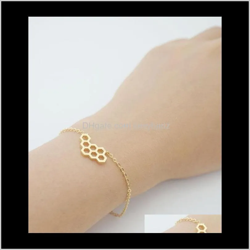 30pcs- b024 gold silver cute honeycomb bracelets beehive bracelet honey bee comb hive bracelet hexagon bracelet