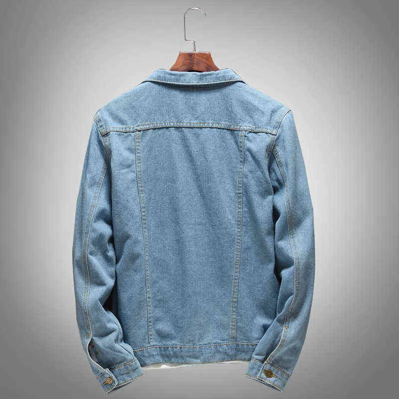 DIMUSI Mens Trendy Denim Jacket Thin Ripped Bomber Style For