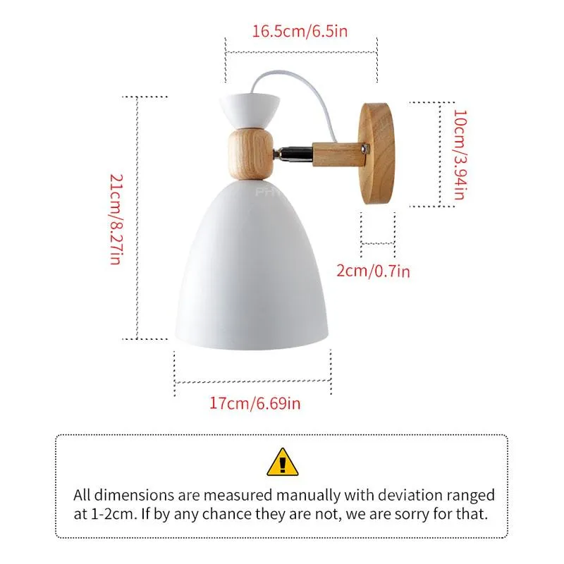 Nordic Wooden Wall Lamp With Switch Bedroom Study Bar Modern Minimalist Lamps Directional Head Indoor Lighting E27 85-285V