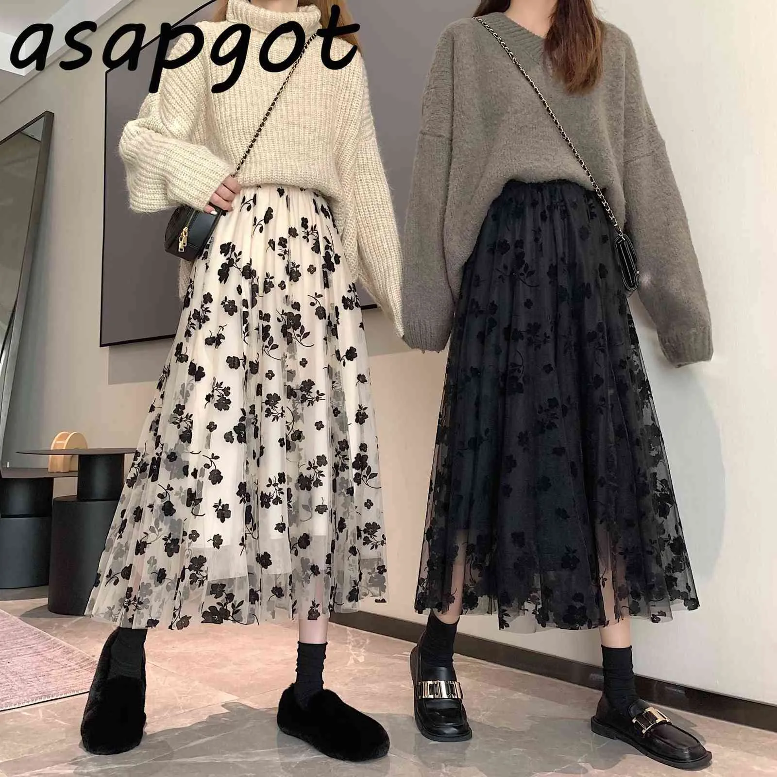 Mid length floral skirts sale