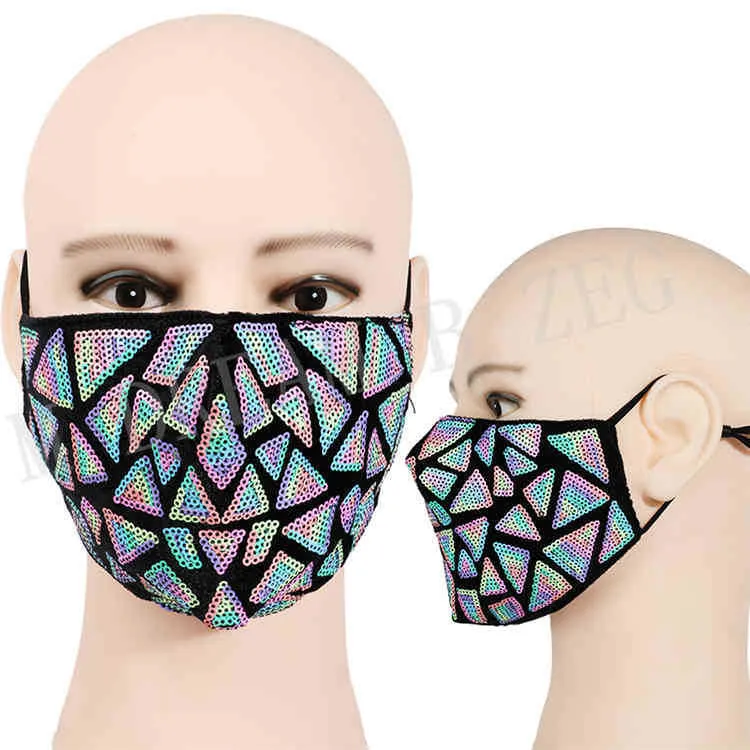 Designer Masken Mode 3D Bling Pailletten Waschbare Wiederverwendbare Mund PM2.5 Filter Gesichtsabdeckung Schild Glänzende Staub Paillette Party Mask M947