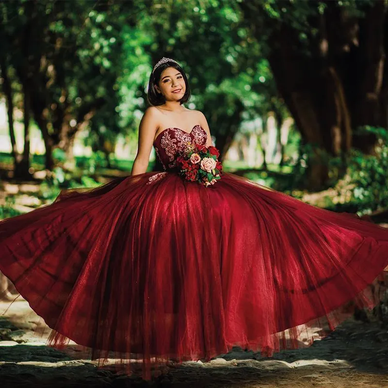 Red Princess Quinceanera Dresses 2021 Luxury Engagement Sweet 15 16 Dress Ball Gown Prom Gowns Bridal Boutique