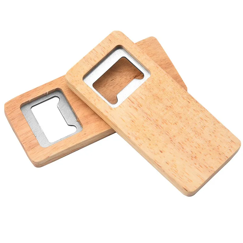 Wooden Bottle Opener Creative Wine Opener Beer Starter Square Cork Opener Kitchen Gadgets Wholesale