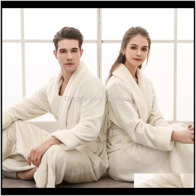 man and woman flannel plus size bath robe winter long bathrobe dressing gown womens robes sleepwear female sexy pajamas cotton1